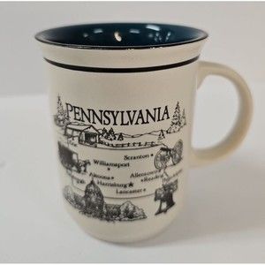 Pennsylvania Souvenir Textured Coffee Mug by Traub Co Stoneware Multicolored